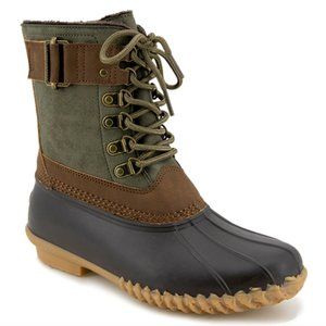 JBU by Jambu Army Green & Brown Windsor Waterproof Mid Calf Boot